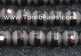 CSQ513 15.5 inches 10mm faceted round matte smoky quartz beads