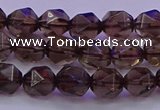 CSQ522 15.5 inches 8mm faceted nuggets smoky quartz beads