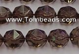 CSQ528 15.5 inches 10mm faceted nuggets smoky quartz gemstone beads