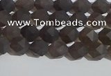 CSQ531 15.5 inches 6mm faceted nuggets matte smoky quartz beads