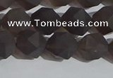 CSQ533 15.5 inches 10mm faceted nuggets matte smoky quartz beads