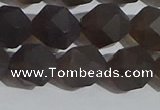 CSQ534 15.5 inches 12mm faceted nuggets matte smoky quartz beads