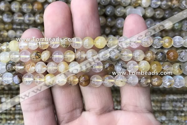 CSQ801 15.5 inches 6mm round scenic quartz beads wholesale