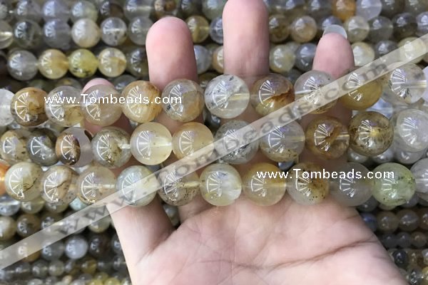 CSQ805 15.5 inches 14mm round scenic quartz beads wholesale