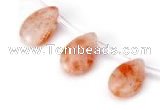 CSS06 10*15mm flat teardrop natural indian sunstone beads