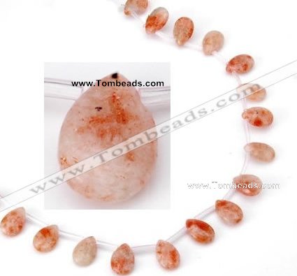 CSS06 10*15mm flat teardrop natural indian sunstone beads