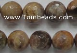 CSS100 15.5 inches 16mm faceted round natural sunstone beads wholesale