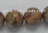 CSS102 15.5 inches 20mm faceted round natural sunstone beads wholesale