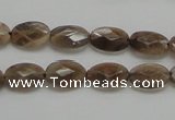 CSS106 15.5 inches 8*12mm faceted oval natural sunstone beads wholesale