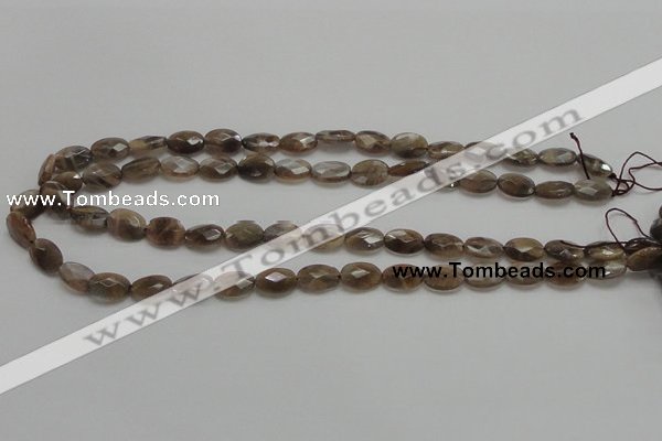 CSS106 15.5 inches 8*12mm faceted oval natural sunstone beads wholesale