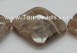 CSS113 15.5 inches 30*30mm faceted diamond natural sunstone beads