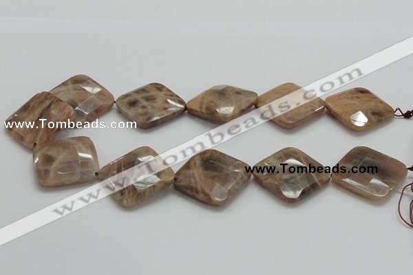 CSS113 15.5 inches 30*30mm faceted diamond natural sunstone beads