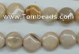 CSS203 15.5 inches 12mm flat round natural sunstone beads