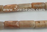 CSS252 15.5 inches 8*15mm column natural sunstone beads