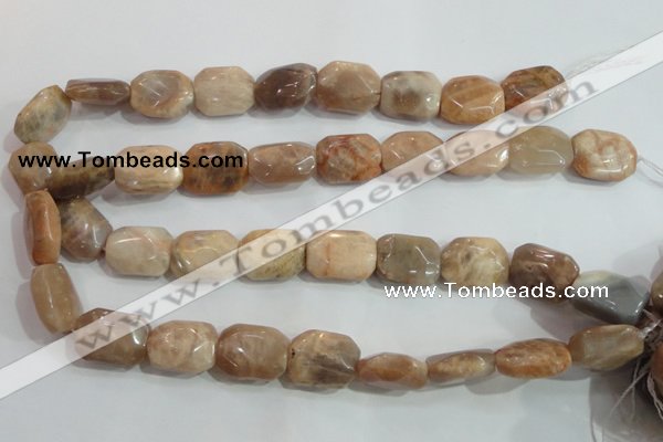 CSS258 15.5 inches 15*20mm faceted rectangle natural sunstone beads