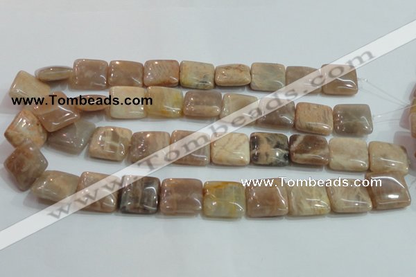 CSS259 15.5 inches 20*20mm square natural sunstone beads