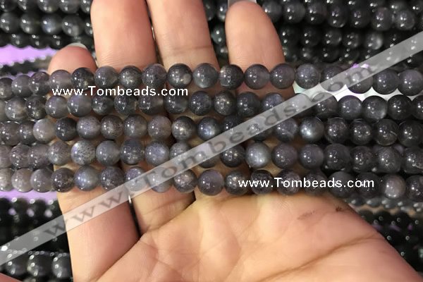 CSS315 15.5 inches 6mm round black sunstone gemstone beads