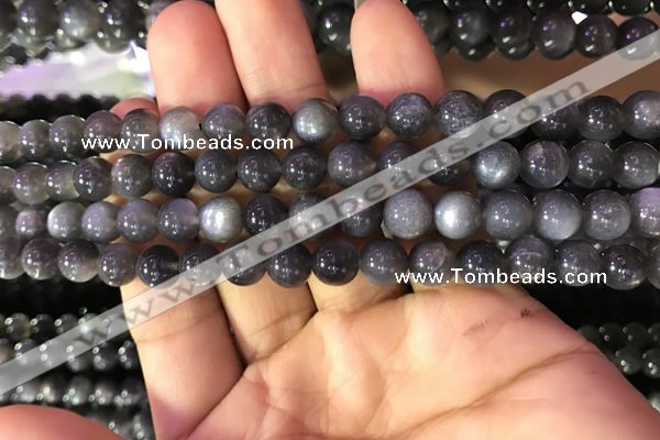 CSS316 15.5 inches 8mm round black sunstone gemstone beads