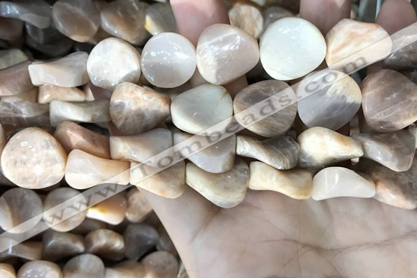 CSS438 15.5 inches 18mm twisted coin sunstone beads wholesale