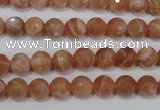 CSS502 15.5 inches 7mm faceted round natural golden sunstone beads