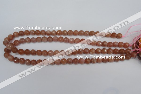 CSS504 15.5 inches 9mm faceted round natural golden sunstone beads