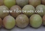 CSS615 15.5 inches 14mm faceted round yellow sunstone gemstone beads