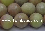 CSS616 15.5 inches 16mm faceted round yellow sunstone gemstone beads