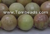 CSS617 15.5 inches 18mm faceted round yellow sunstone gemstone beads