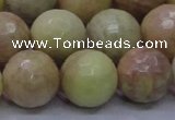 CSS617 15.5 inches 18mm faceted round yellow sunstone gemstone beads