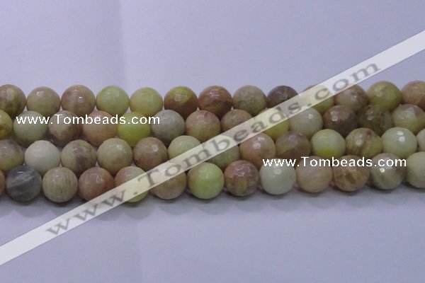 CSS618 15.5 inches 20mm faceted round yellow sunstone gemstone beads