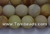 CSS624 15.5 inches 12mm round matte yellow sunstone gemstone beads