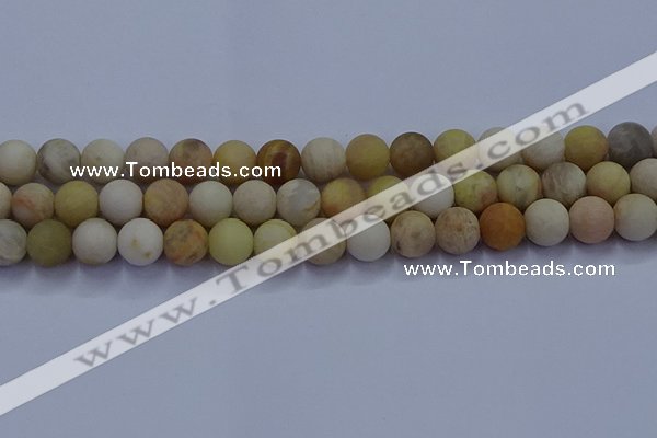 CSS624 15.5 inches 12mm round matte yellow sunstone gemstone beads