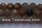 CSS641 15.5 inches 6mm faceted round sunstone gemstone beads