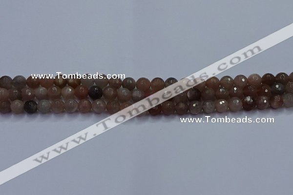 CSS641 15.5 inches 6mm faceted round sunstone gemstone beads