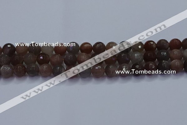 CSS644 15.5 inches 12mm faceted round sunstone gemstone beads wholesale