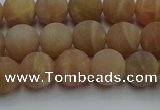 CSS652 15.5 inches 8mm round matte sunstone beads wholesale