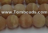 CSS654 15.5 inches 12mm round matte sunstone beads wholesale