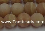 CSS655 15.5 inches 14mm round matte sunstone beads wholesale