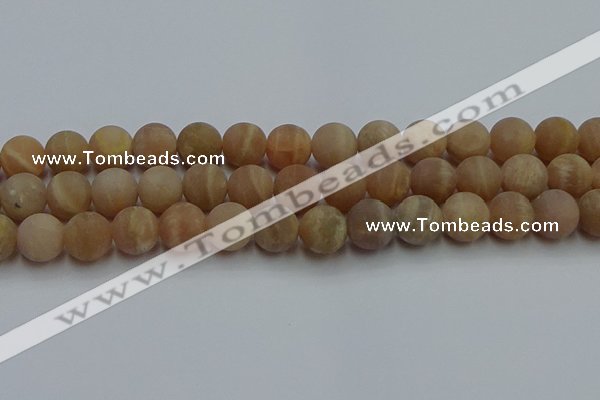 CSS655 15.5 inches 14mm round matte sunstone beads wholesale