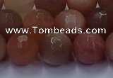 CSS674 15.5 inches 12mm faceted round sunstone gemstone beads wholesale