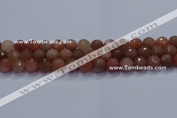 CSS674 15.5 inches 12mm faceted round sunstone gemstone beads wholesale