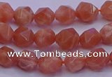 CSS681 15.5 inches 6mm faceted nuggets natural sunstone beads