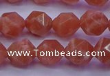 CSS683 15.5 inches 10mm faceted nuggets natural sunstone beads