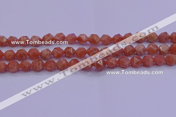 CSS683 15.5 inches 10mm faceted nuggets natural sunstone beads