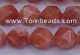 CSS684 15.5 inches 12mm faceted nuggets natural sunstone beads