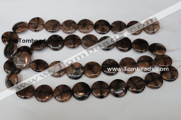 CST34 15.5 inches 20mm flat round staurolite gemstone beads wholesale