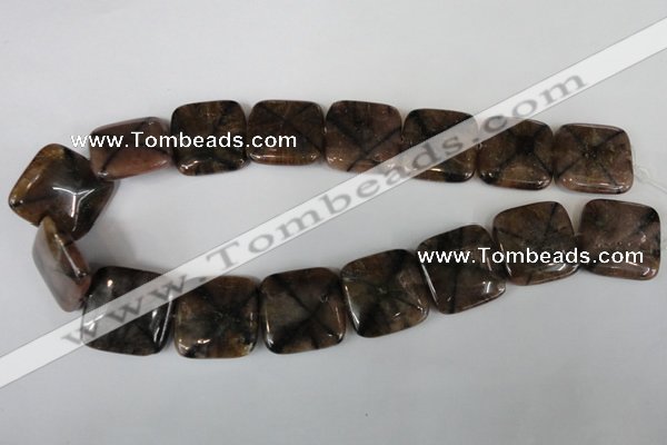 CST44 15.5 inches 25*25mm square staurolite gemstone beads wholesale