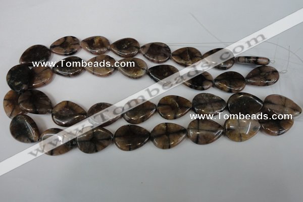 CST50 15.5 inches 18*25mm flat teardrop staurolite gemstone beads