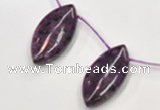 CSU23 20*40mm flat rice AB grade dyed natural sugilite beads