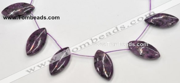 CSU23 20*40mm flat rice AB grade dyed natural sugilite beads